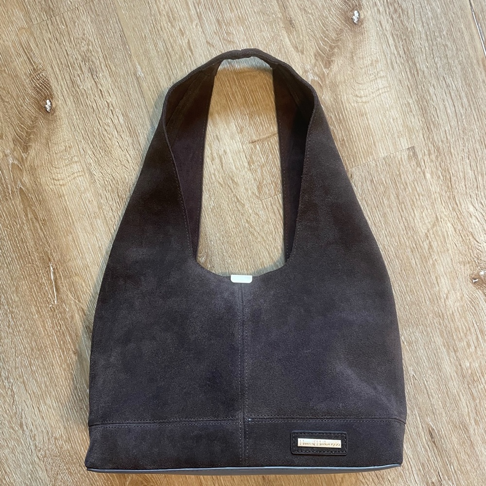 Dark Brown Suede Shoulder Bag
